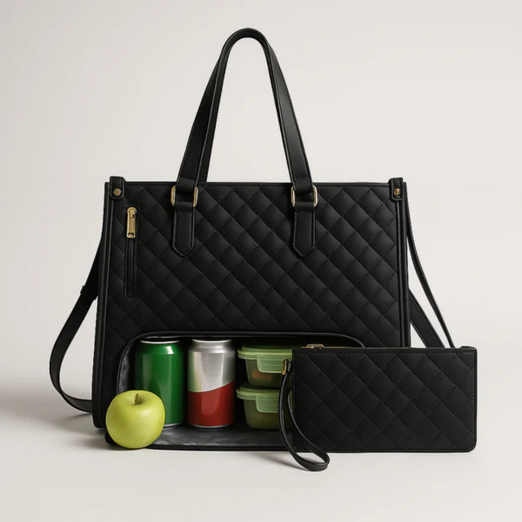 LuxeCarry™ | Alt-i-en Tas til Arbejde, Frokost og Laptop