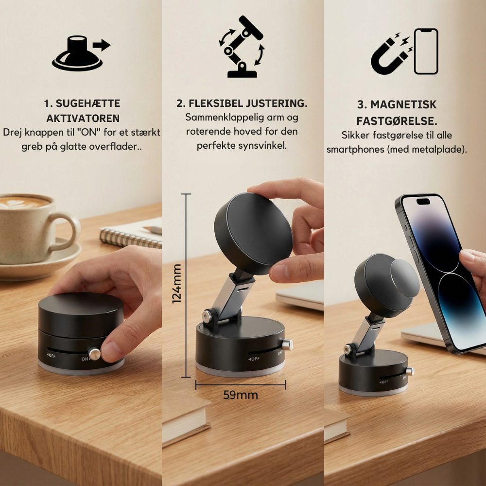 SnapMount™ | Placer din telefon sikkert uden besvær