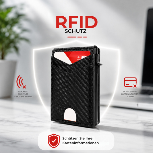 PopupWallet™ | Schlanker Geldbeutel mit schnellem Zugriff auf Karten