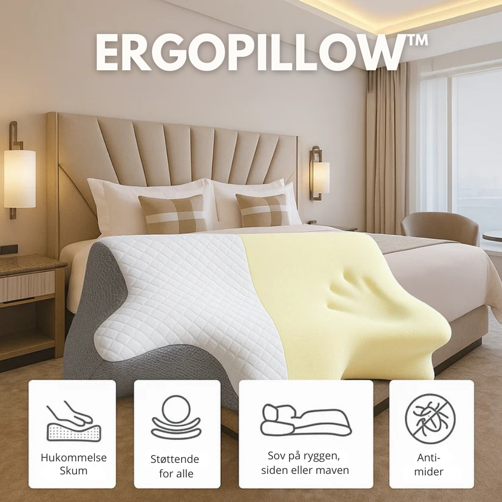 ErgoPillow™ | Ergonomisk pude der støtter nakke og rygsøjle korrekt hele natten