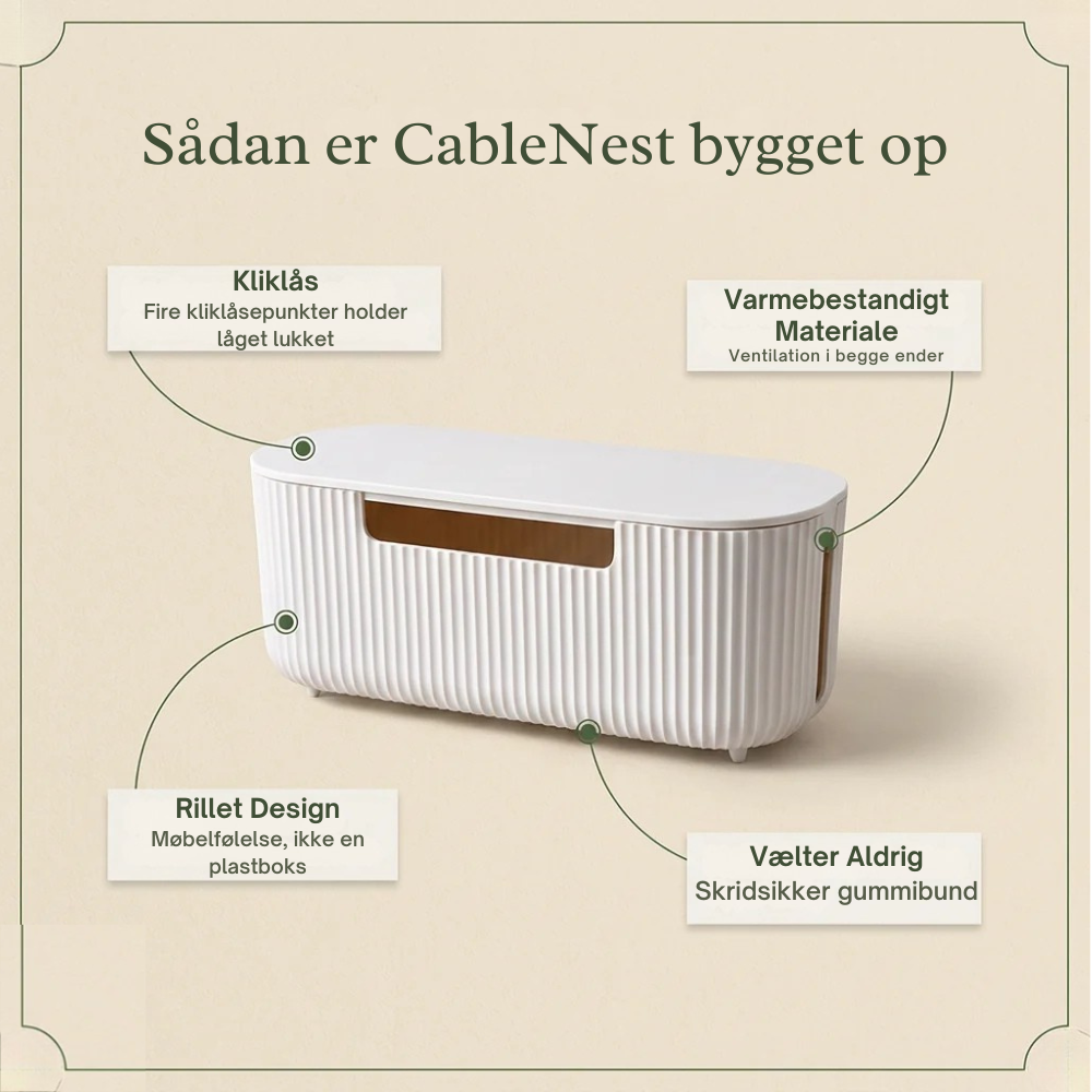 CableNest™ | Skjul ledningskaos uden at ofre stilen