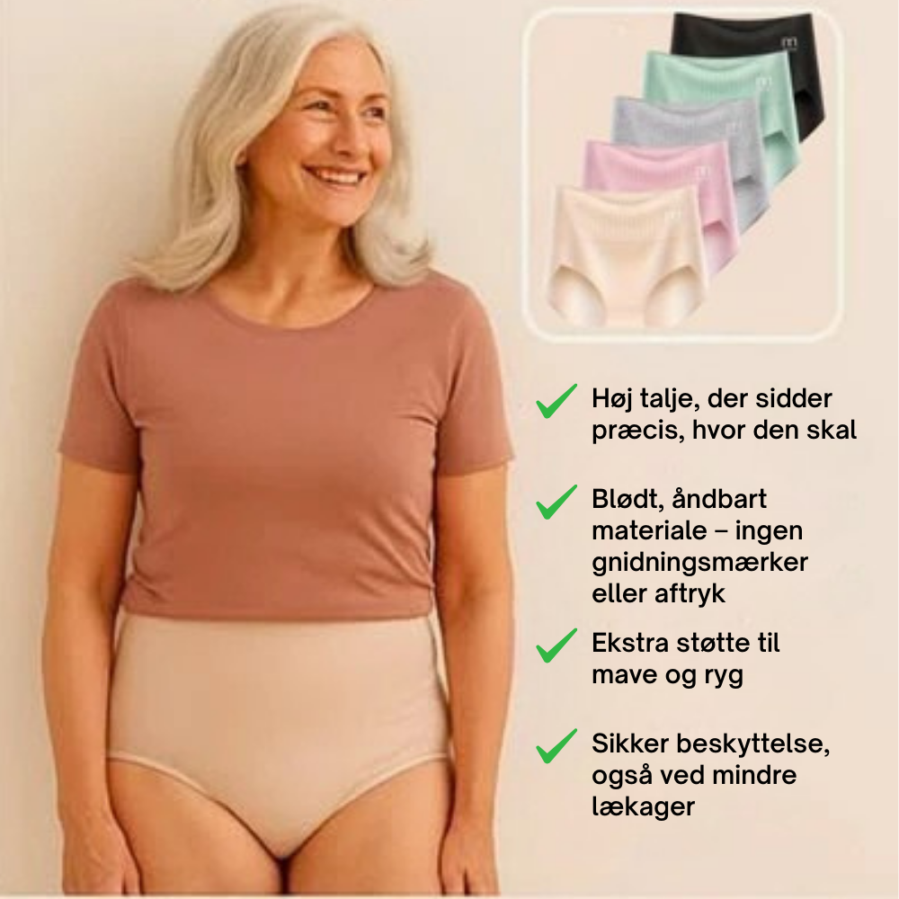 Velisse™ | 6-pak åndbare og behagelige trusser med høj talje og mavestøtte