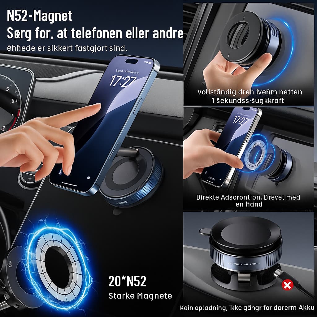 MagLock™ 360° | Sammenklappelig Magnet-Håndholdt Holder