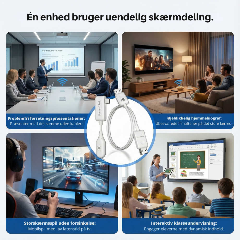 ScreenLink™ | Gør enhver skærm trådløs på få sekunder