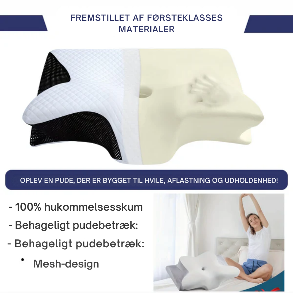 ErgoPillow™ | Ergonomisk pude der støtter nakke og rygsøjle korrekt hele natten