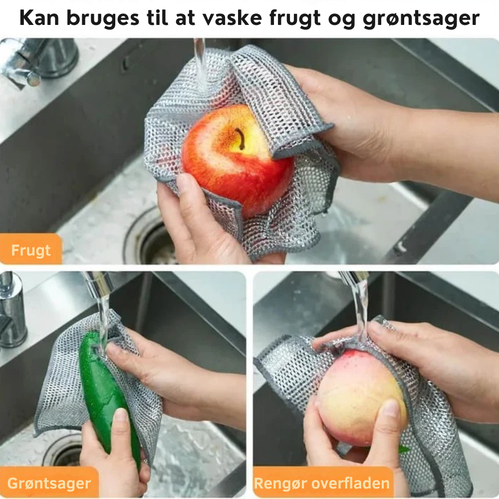 ScrubMaster™ (10-pack) | Multifunktionel Ståltrådsklud, Genanvendelig og Effektiv