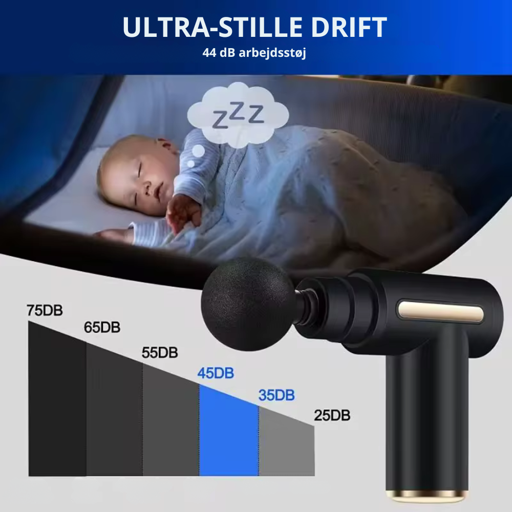 ReliefMaster™ | Kraftig massagepistol til muskelrestitution og afslapning