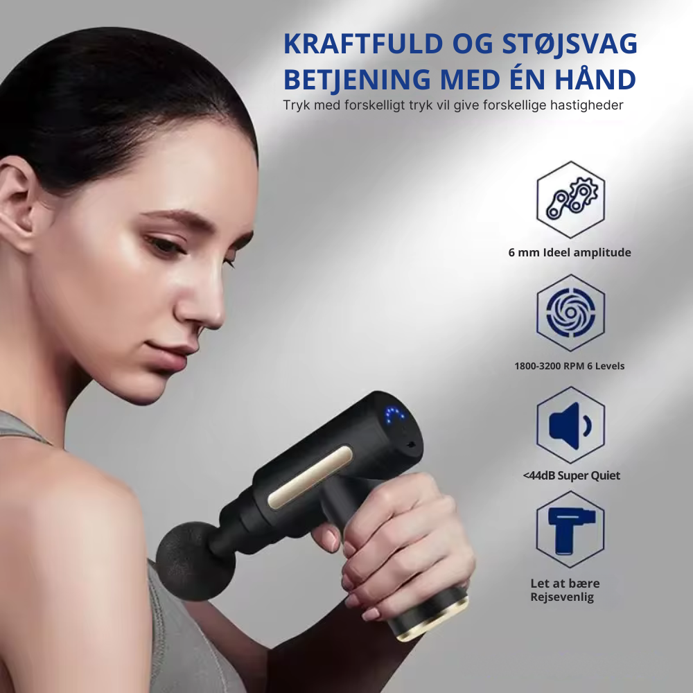 ReliefMaster™ | Kraftig massagepistol til muskelrestitution og afslapning