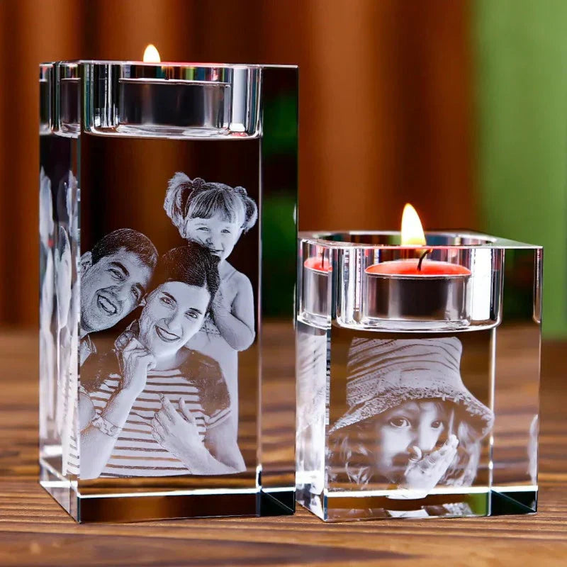 EternaLight™ | Kandelaber med personligt foto i glas