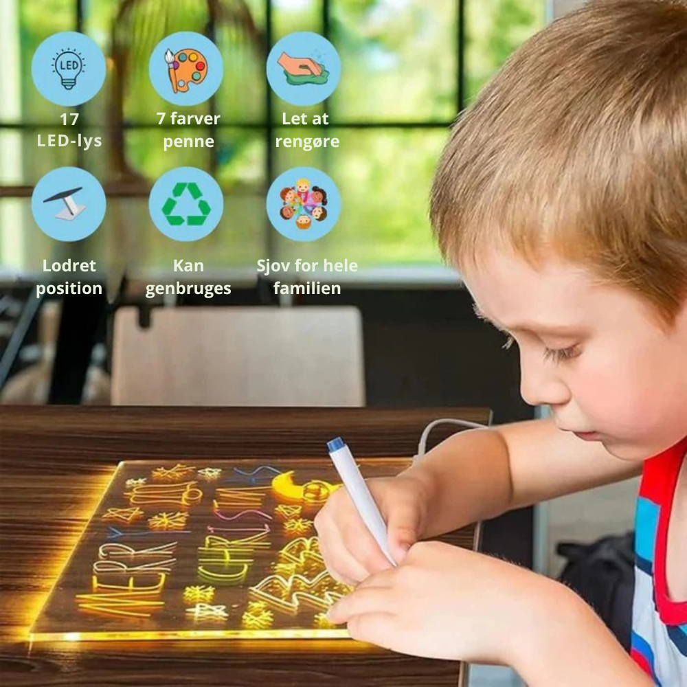 IllumiBoard™ | Lysende LED-tegne- og skrivetavle til børn og virksomheder