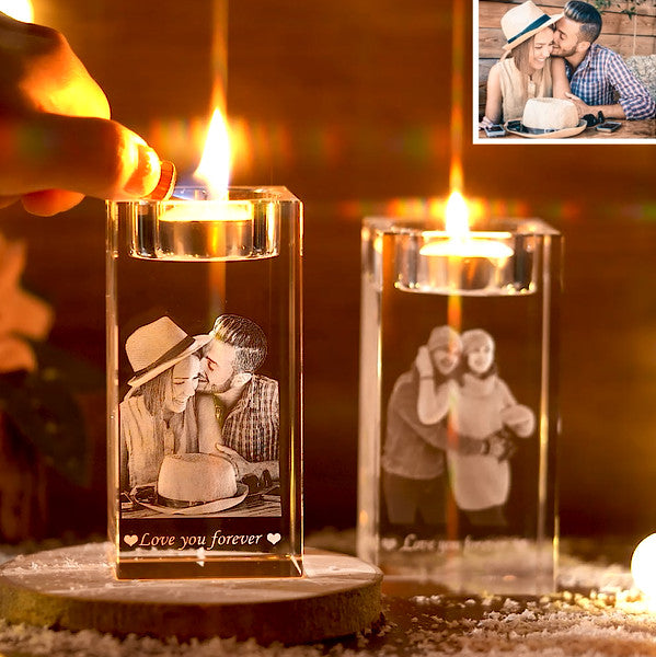 EternaLight™ | Kandelaber med personligt foto i glas
