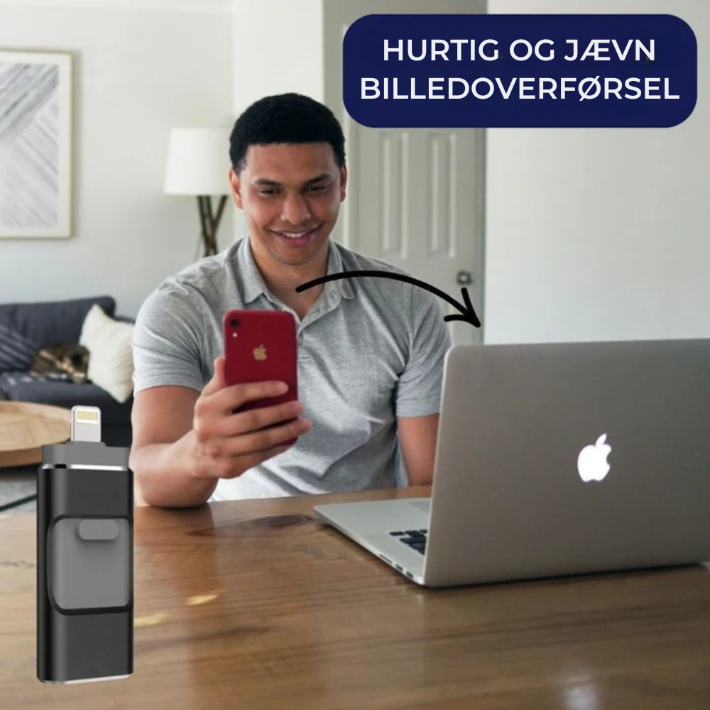 MemoKey™ | 4 i 1 USB-hukommelse - lynhurtig billedoverførsel