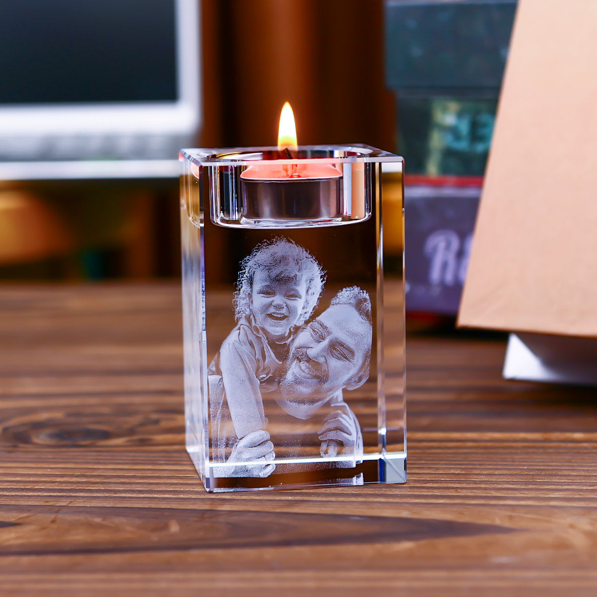 EternaLight™ | Kandelaber med personligt foto i glas